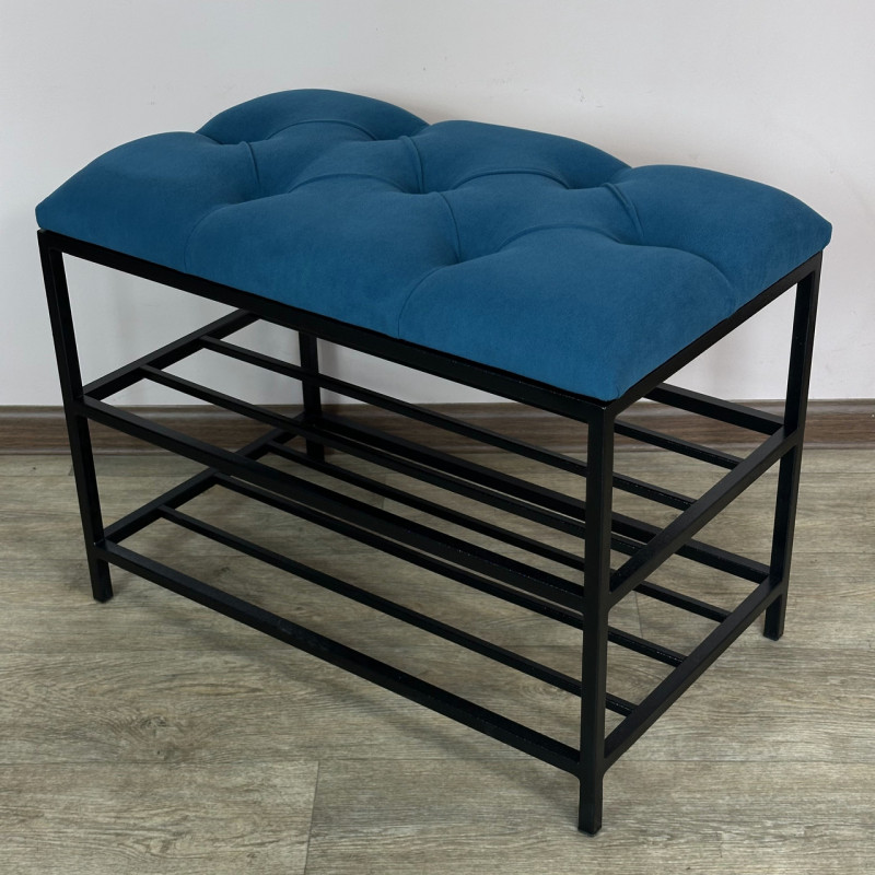 Банкетка для взуття Женева-1 50 см велюр бірюзовий 2-0-9005