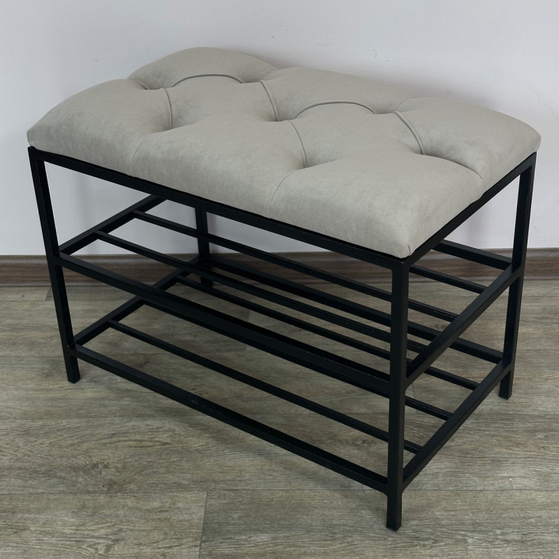 Банкетка для взуття Женева-1 60 см велюр бежевий 3-0-9005