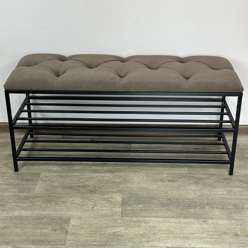 Банкетка для взуття Женева-1 90 см велюр коричневий 1-0-9005