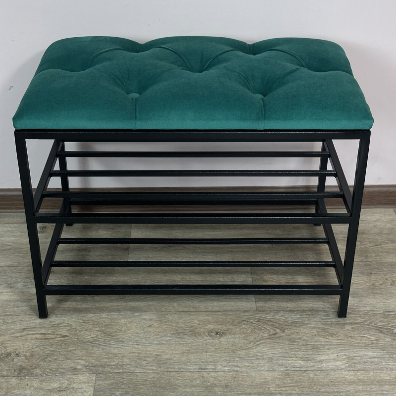 Банкетка для взуття Женева-1 50 см велюр смарагдовий 8-0-9005