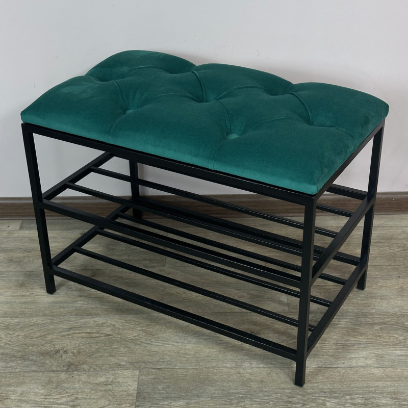 Банкетка для взуття Женева-1 50 см велюр смарагдовий 8-0-9005