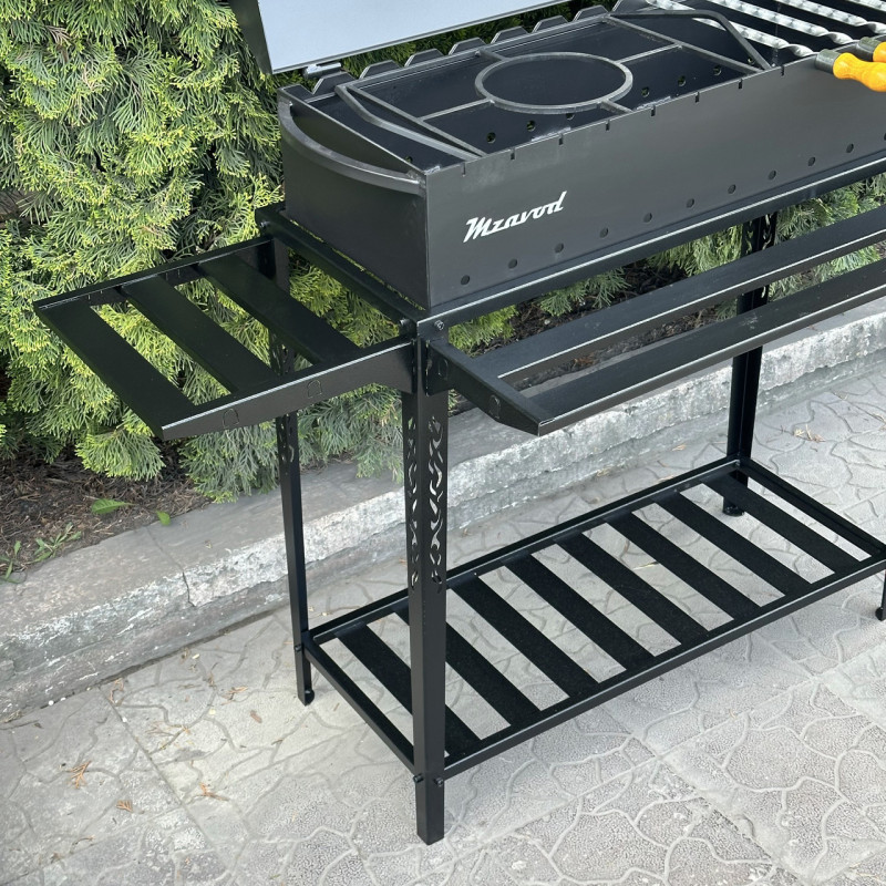 Мангал-барбекю Mzavod Прометей на 12 шампурів 3мм на дровниці