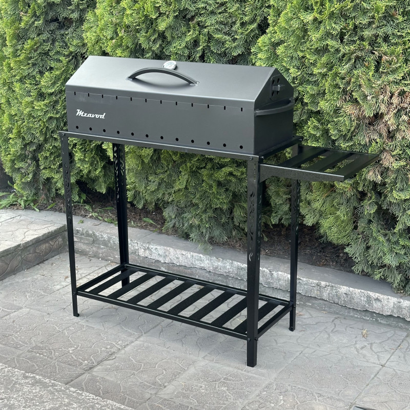 Мангал-барбекю Mzavod Прометей на 12 шампурів 3мм на дровниці