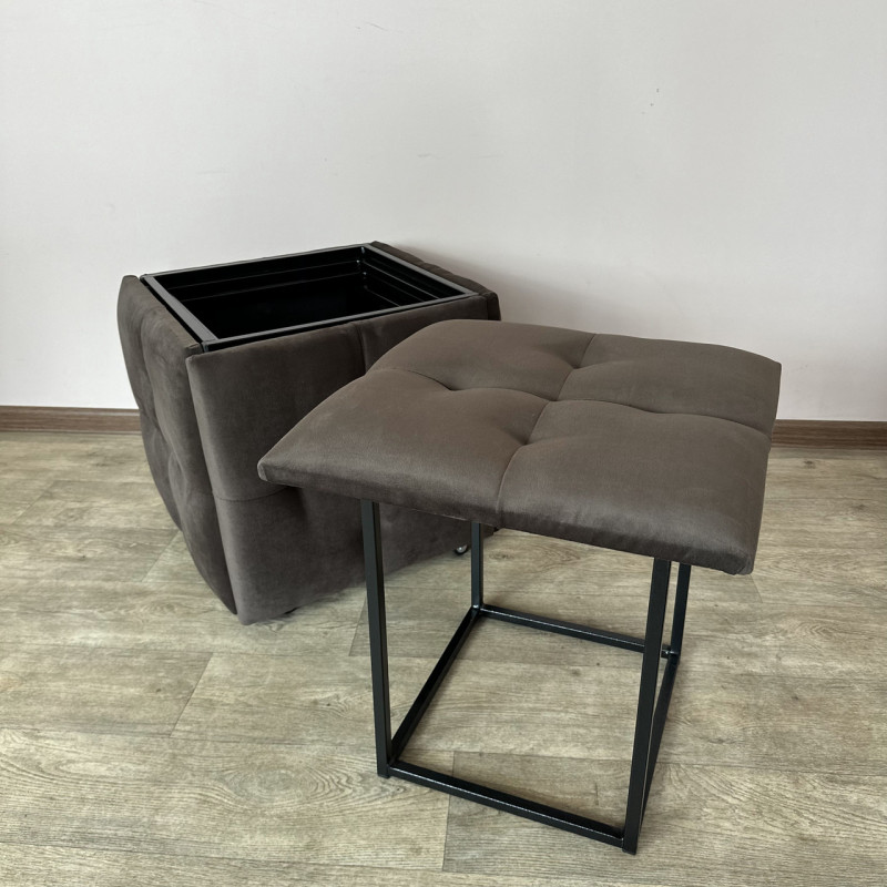 Пуф-трансформер 5в1 Mzavod Остин-4 велюр серо-коричневый 5-0-9005