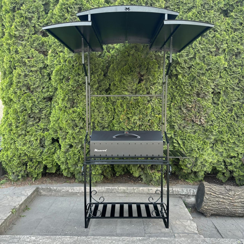 Мангал-барбекю Mzavod Зевс на 12 шампурів 4мм з дахом