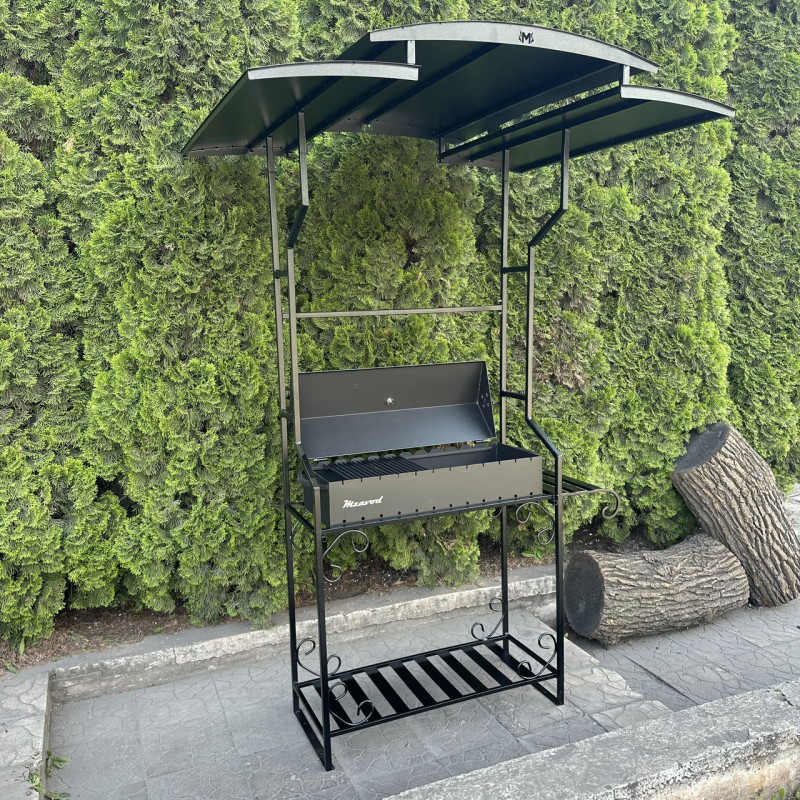 Мангал-барбекю Mzavod Зевс на 12 шампурів 4мм з дахом