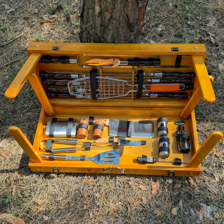 Подарунковий набір Mzavod Майстер Гриль кейс-столик світлий