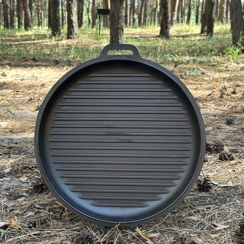 Сковорода WOK-08КС чавунна з кришкою-сковородою гриль 8л