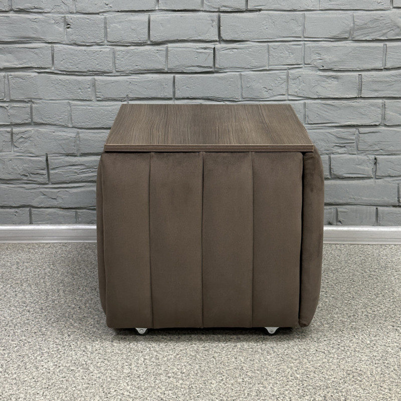 Пуф-трансформер 5в1 Остін-2 зі столиком велюр сіро-коричневий/ріголетто темний 5-1-9003