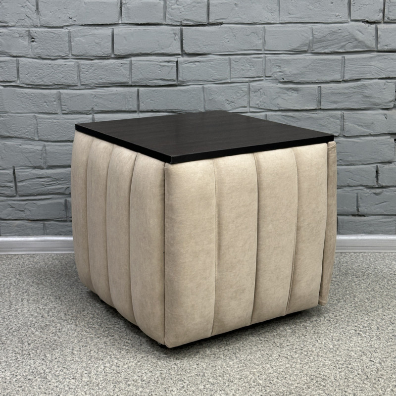 Пуф-трансформер 5в1 Остін-2 зі столиком велюр бежевий/дуб венге 3-8-9005