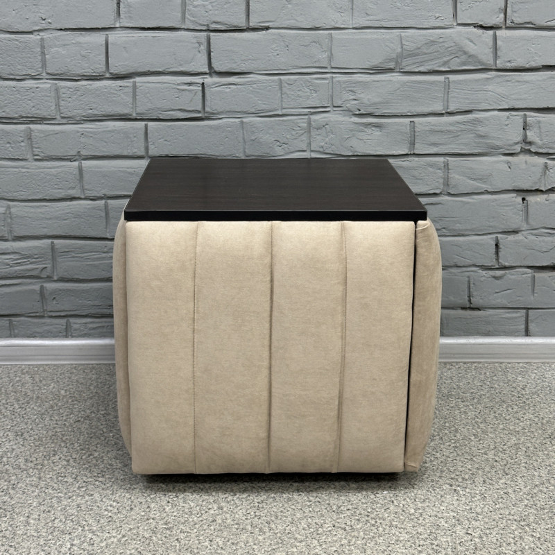 Пуф-трансформер 5в1 Остін-2 зі столиком велюр бежевий/дуб венге 3-8-9005