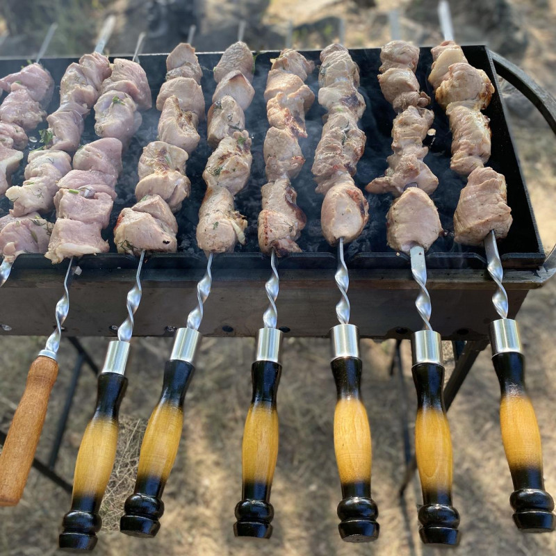 Шампур Mzavod з дерев'яною ручкою 630х12х3мм двокольоровий