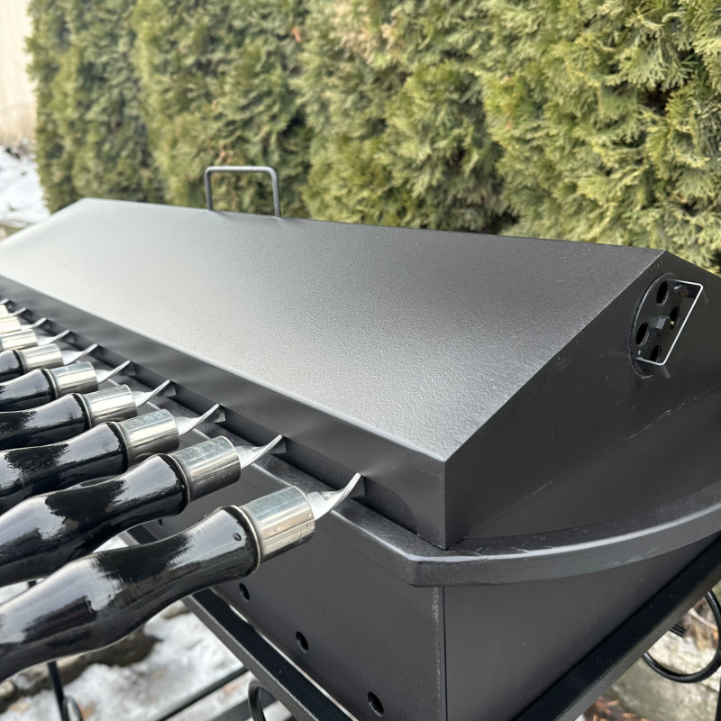 Универсальна кришка-барбекю Mzavod для мангалу на 12 шампурів