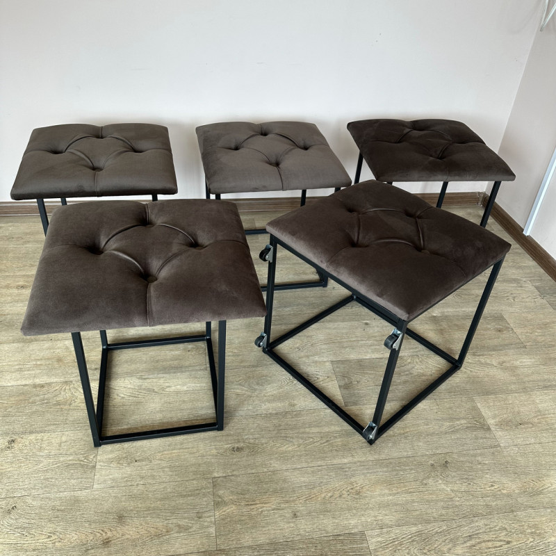 Пуф-трансформер 5в1 Остін-1 велюр сіро-коричневий 5-0-9005