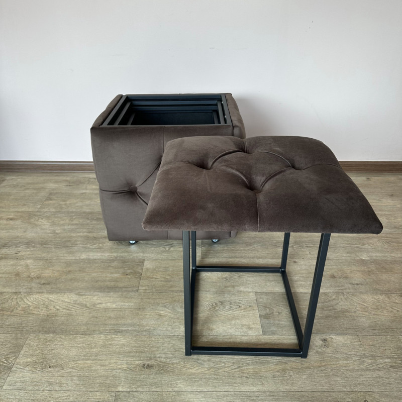 Пуф-трансформер 5в1 Остін-1 велюр сіро-коричневий 5-0-9005