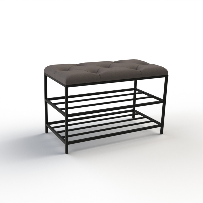 Банкетка для взуття Женева-1 70 см велюр сіро-коричневий 5-0-9005