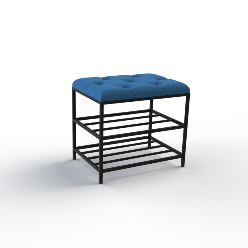 Банкетка для взуття Женева-1 50 см велюр синій 9-0-9005