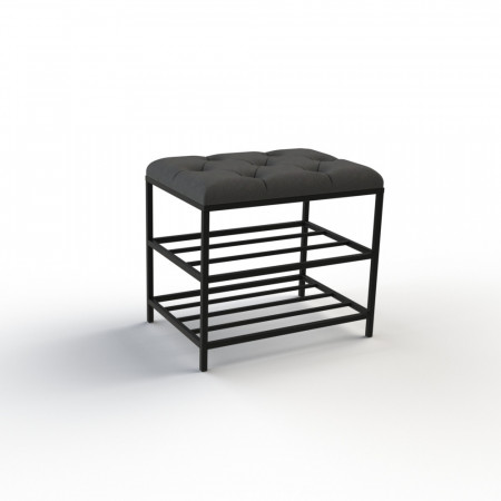 Банкетка для взуття Женева-1 50 см велюр чорний 10-0-9005