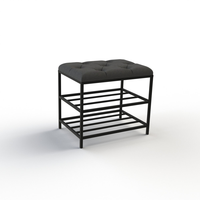 Банкетка для взуття Женева-1 50 см велюр чорний 10-0-9005