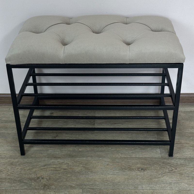 Банкетка для взуття Женева-1 50 см велюр бежевий 3-0-9005