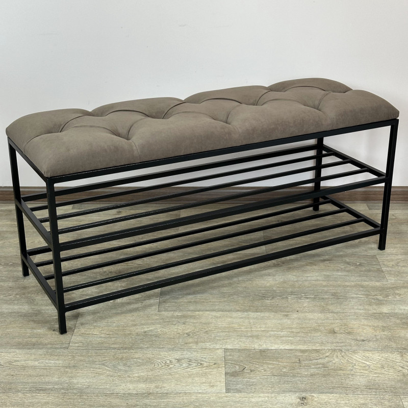 Банкетка для взуття Женева-1 100 см велюр коричневий 1-0-9005