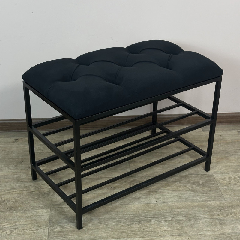 Банкетка для взуття Женева-1 50 см велюр чорний 10-0-9005