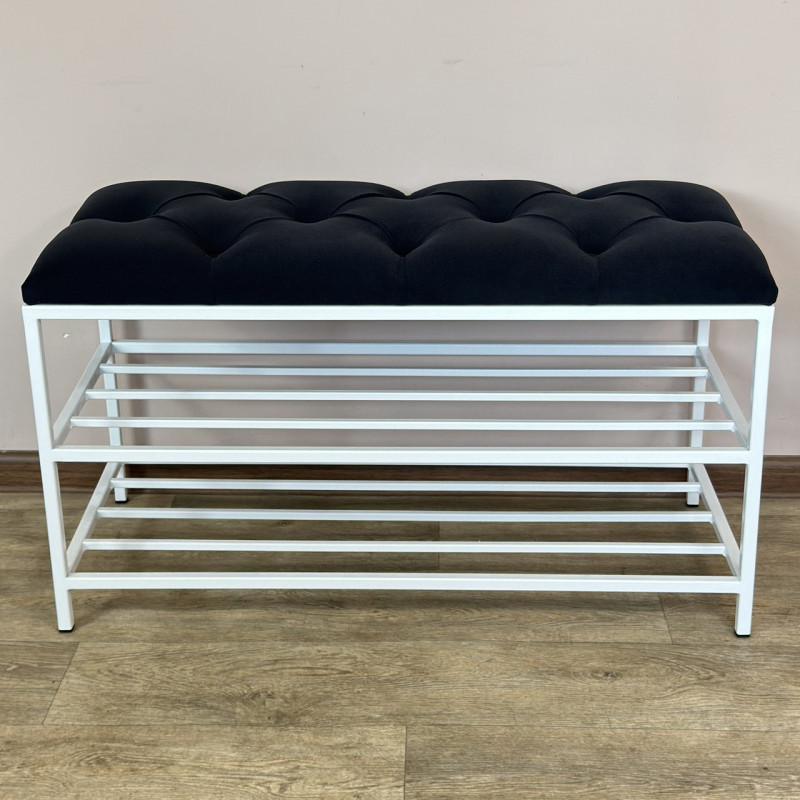 Банкетка для взуття Женева-1 70 см велюр чорний 10-0-9003