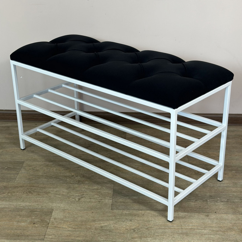 Банкетка для взуття Женева-1 70 см велюр чорний 10-0-9003