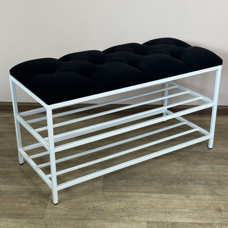 Банкетка для взуття Женева-1 70 см велюр чорний 10-0-9003