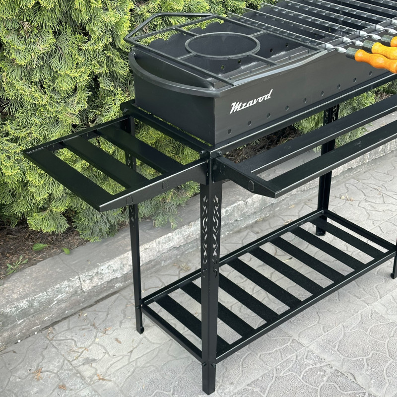 Мангал Mzavod Прометей на 12 шампурів 3мм на дровниці