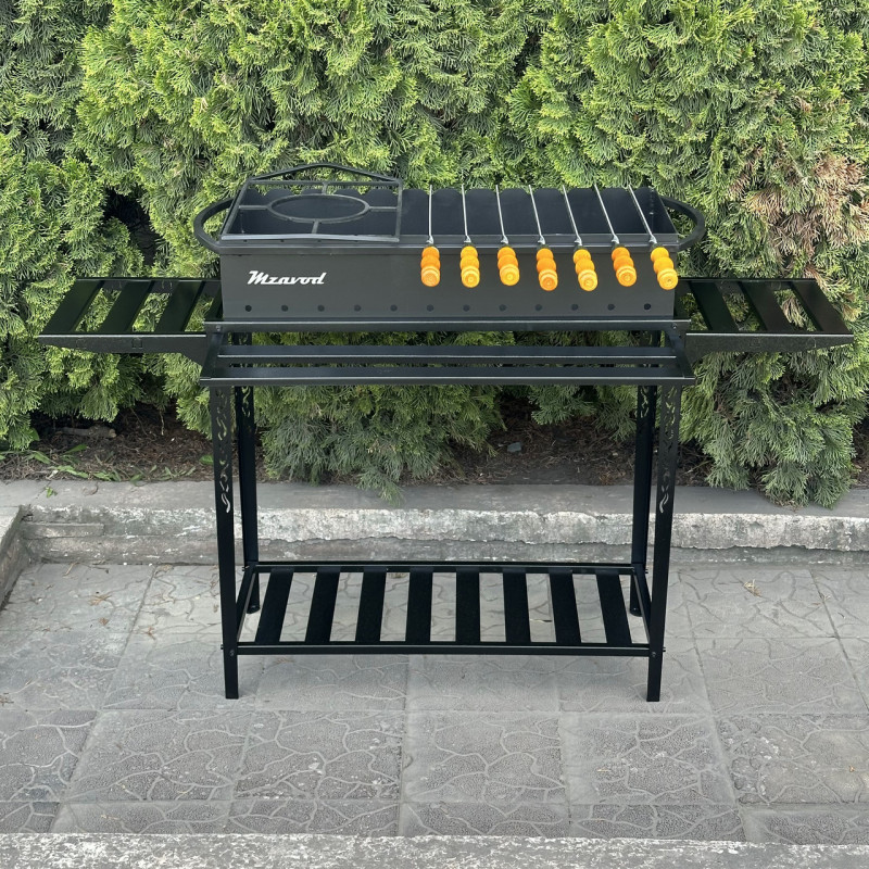 Мангал Mzavod Прометей на 12 шампурів 3мм на дровниці