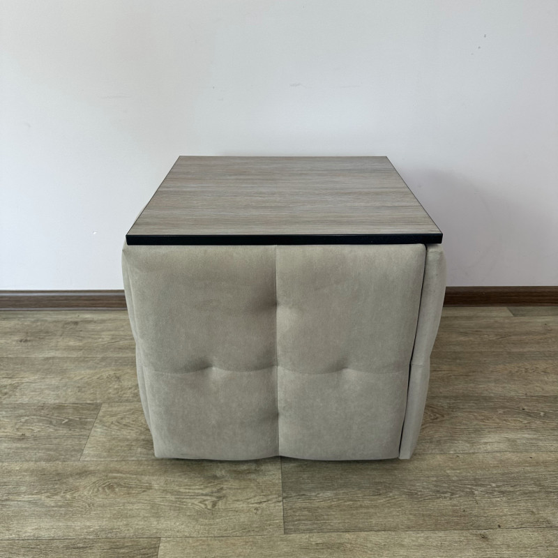 Пуф-трансформер 5в1 Остін-4 зі столиком велюр бежевий/дуб платиновий 3-2-9003