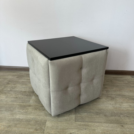 Пуф-трансформер 5в1 Остін-4 зі столиком велюр бежевий/чорний 3-5-9005