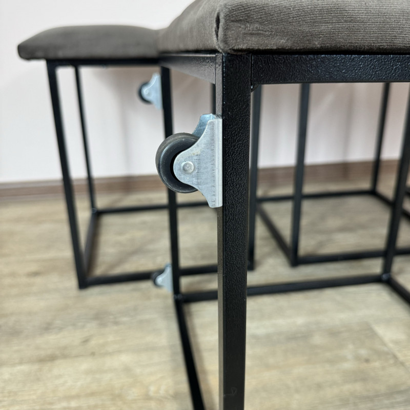 Пуф-трансформер 5в1 Остін-4 зі столиком велюр сіро-коричневий/чорний 5-5-9005