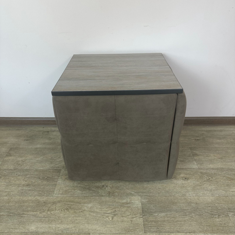 Пуф-трансформер 5в1 Остін-4 зі столиком велюр сіро-коричневий/дуб платиновий 5-2-9003