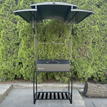 Мангал-барбекю Mzavod Зевс на 12 шампурів 3мм з дахом