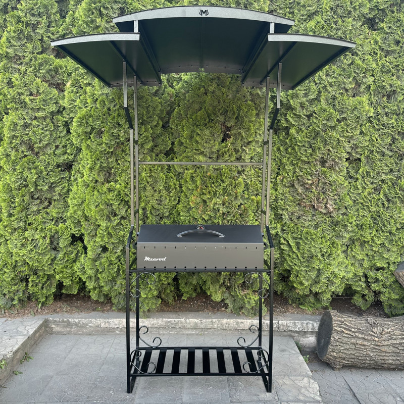 Мангал-барбекю Mzavod Зевс на 12 шампурів 3мм з дахом