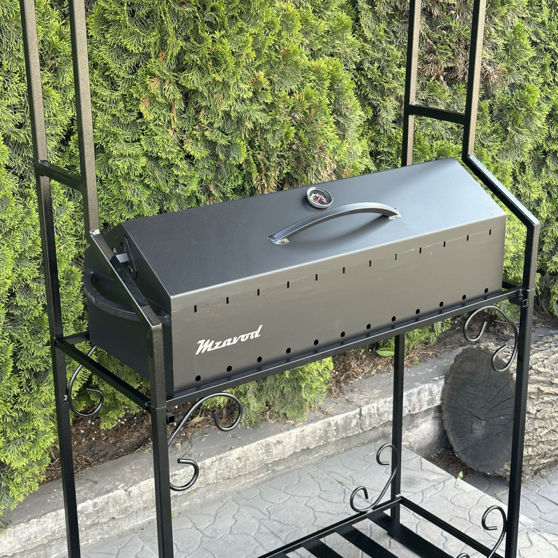 Мангал-барбекю Mzavod Зевс на 12 шампурів 3мм з дахом
