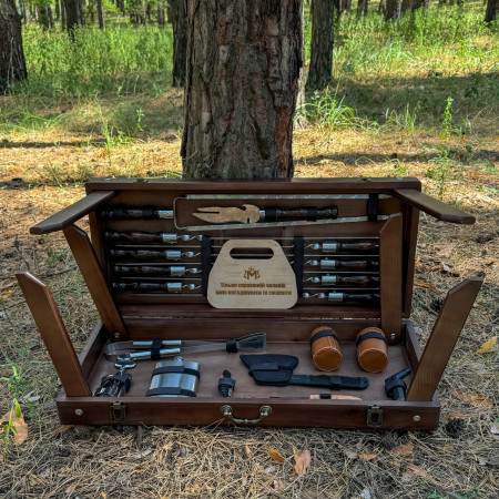 Подарунковий набір Mzavod Отаман кейс-столик темний