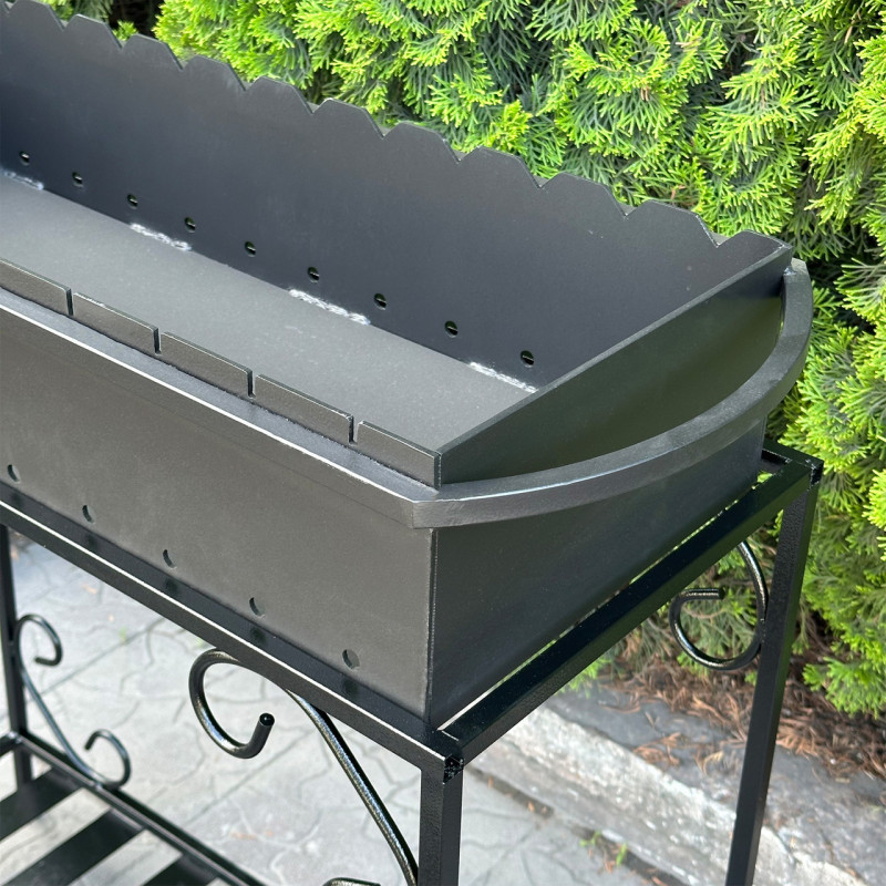 Мангал Mzavod Гефест на 12 шампурів 4мм на дровниці