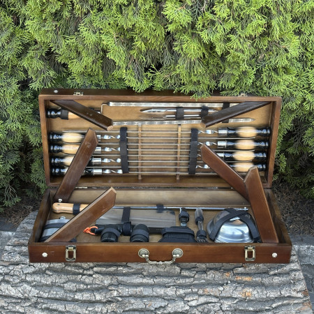 Подарунковий набір Mzavod Пікнік кейс-столик темний