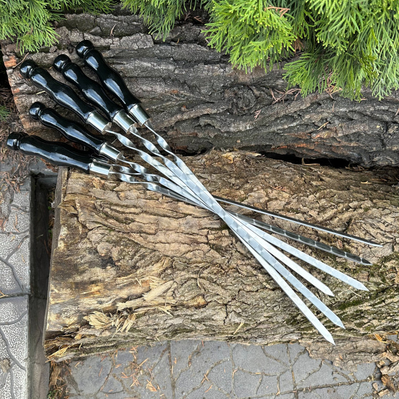 Шампур Mzavod з дерев'яною ручкою 630х12х3мм чорний