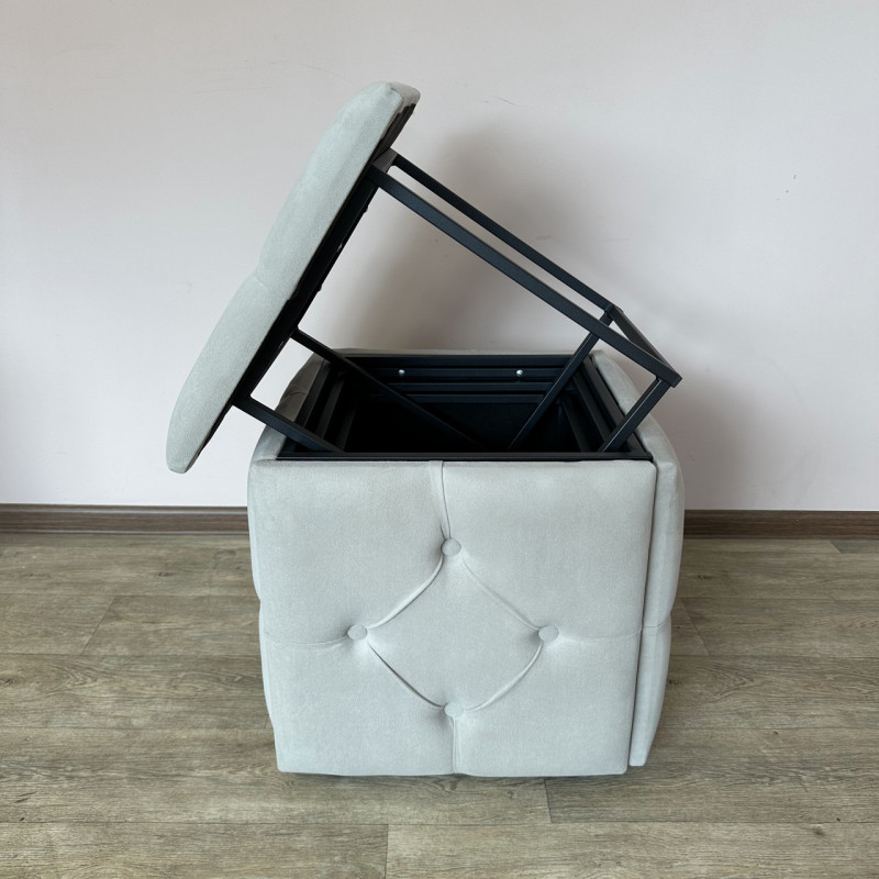 Пуф-трансформер 5в1 Mzavod Остин-1 велюр светло-серый 6-0-9005