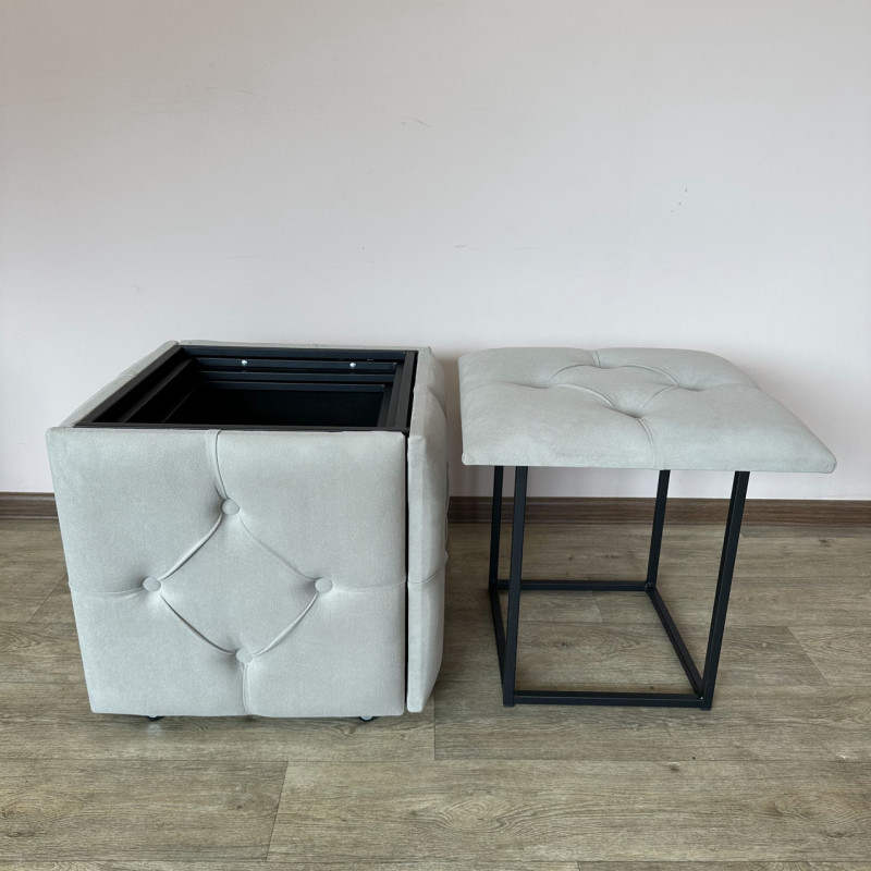 Пуф-трансформер 5в1 Mzavod Остин-1 велюр светло-серый 6-0-9005