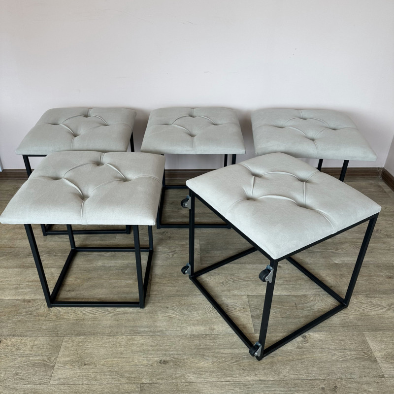 Пуф-трансформер 5в1 Mzavod Остин-1 велюр светло-серый 6-0-9005