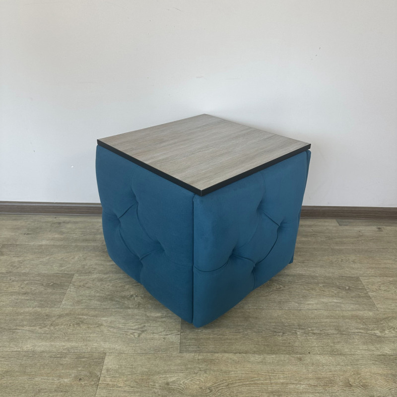 Пуф-трансформер 5в1 Остін-1 зі столиком велюр бірюзовий/дуб платиновий 2-2-9003