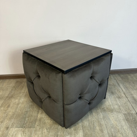 Пуф-трансформер 5в1 Остін-1 зі столиком велюр сіро-коричневий/ріголетто темний 5-1-9005