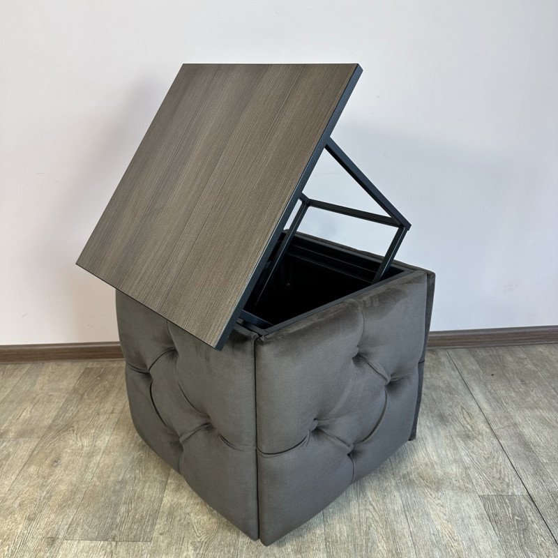 Пуф-трансформер 5в1 Остін-1 зі столиком велюр сіро-коричневий/ріголетто темний 5-1-9005