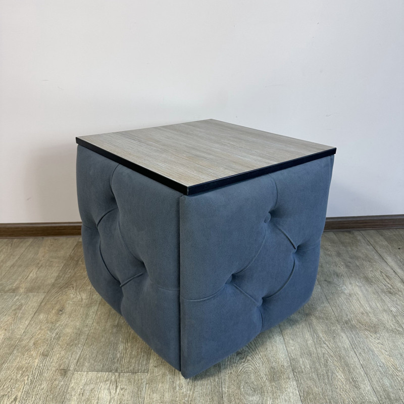 Пуф-трансформер 5в1 Остін-1 зі столиком велюр сірий/дуб платиновий 7-2-9003