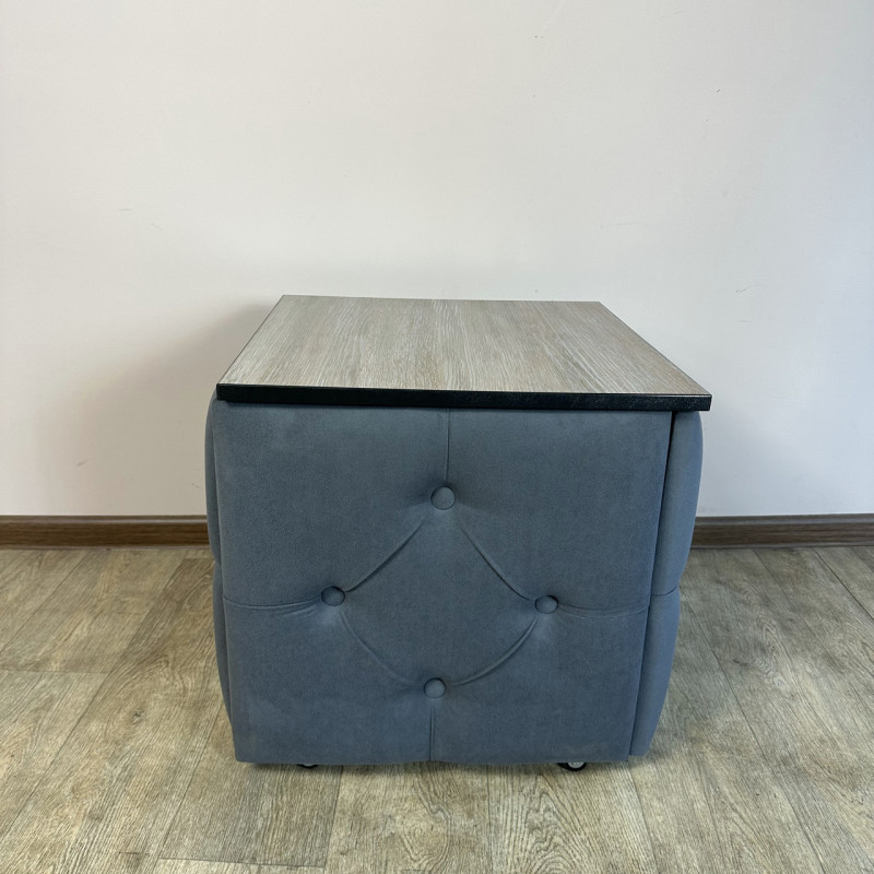 Пуф-трансформер 5в1 Остін-1 зі столиком велюр сірий/дуб платиновий 7-2-9005